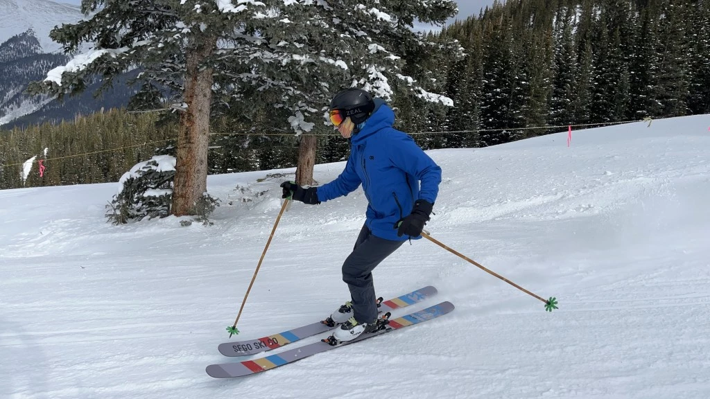 outdoor research hemispheres ii ski jacket men review - the or hemispheres ii during on-slope testing in colorado.