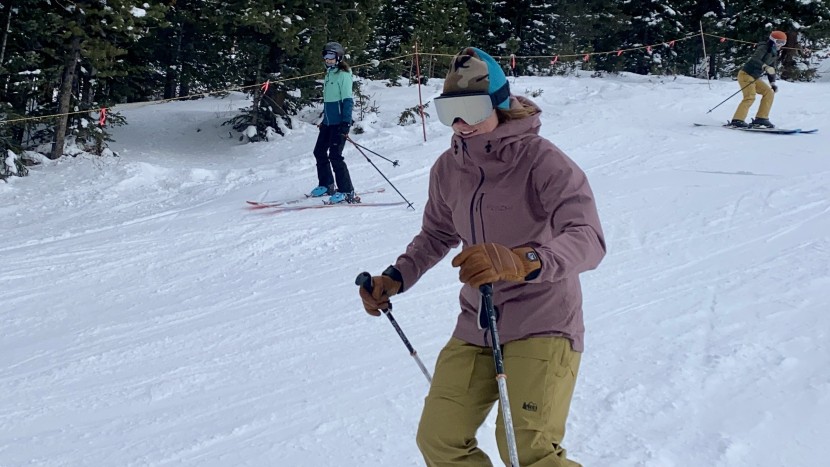 hestra women&#039;s fall-line 5-finger glove - the hestra fall-line on a cold and busy front range ski day early in...