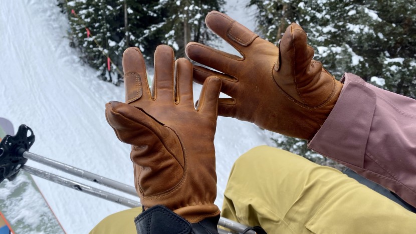 hestra women&#039;s fall-line 5-finger glove - double sewn seams and reinforcement on high use areas of the thumb...