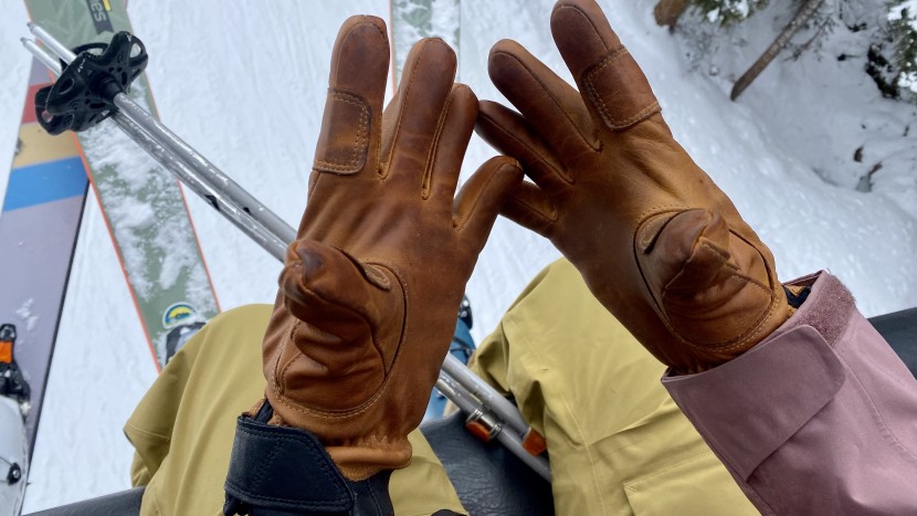 hestra women&#039;s fall-line 5-finger glove - the fall-line&#039;s all leather construction starts out fairly dexterous...