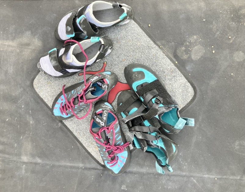 climbing shoes womens - you can never have too many shoes while out bouldering.