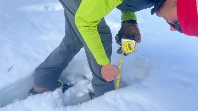 snowshoes - measuring how far we sink in.