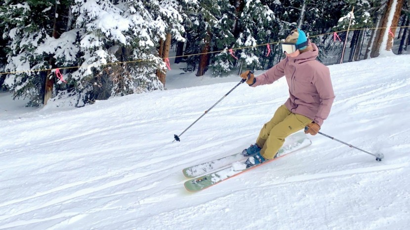 rei co-op first chair gtx bib snow pants for women - this non-restrictive bib let us carve turns as hard as we wanted -...