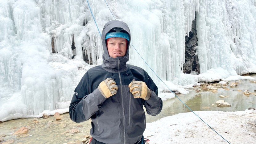 mountain equipment lhotse - the hood easily fits a helmeted head and cinches down with three...