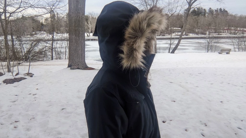 winter jacket womens - if you can't find the face in this photo, the wind isn't likely to...