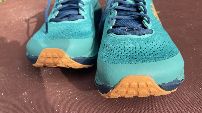 topo ultraventure 3 for women - the rugged toe cap creeps up a bit higher on this shoe than on some...