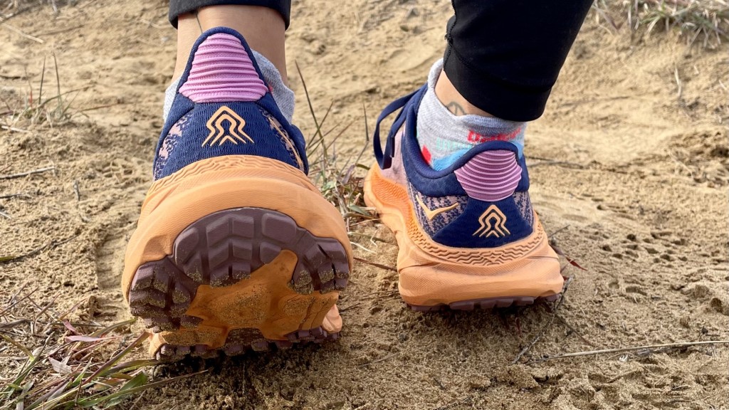 hoka challenger 7 for women - the heel outsole feels big underfoot at first, but after a few steps...