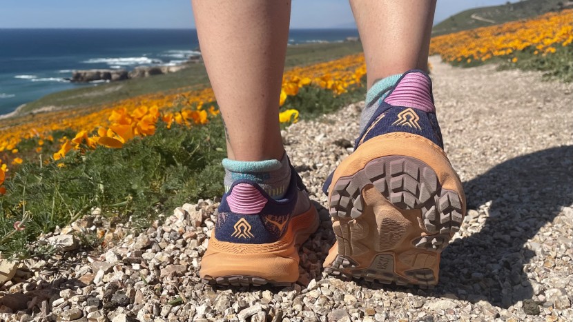 hoka challenger 7 for women - a closer look at the thick stack beneath the challenger. we love...