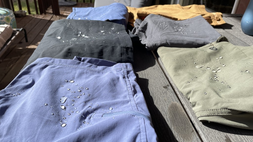 hiking shorts womens - side-by-side testing of our water splash test, which allows us to...