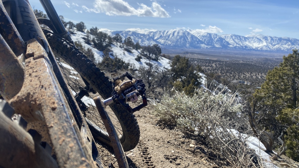 mountain bike pedals - even when packed with snow, we were able to make a consistent...