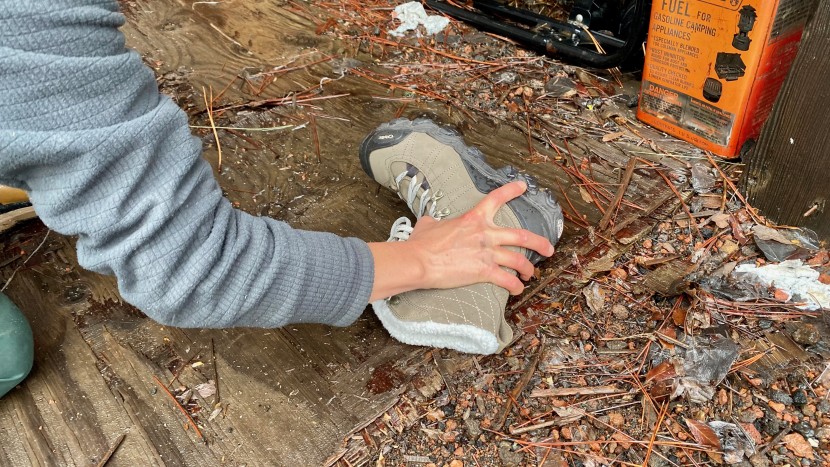 oboz bridger 9&#039;&#039; insulated waterproof for women - we scratch the boots against the a variety of rough surfaces to get...