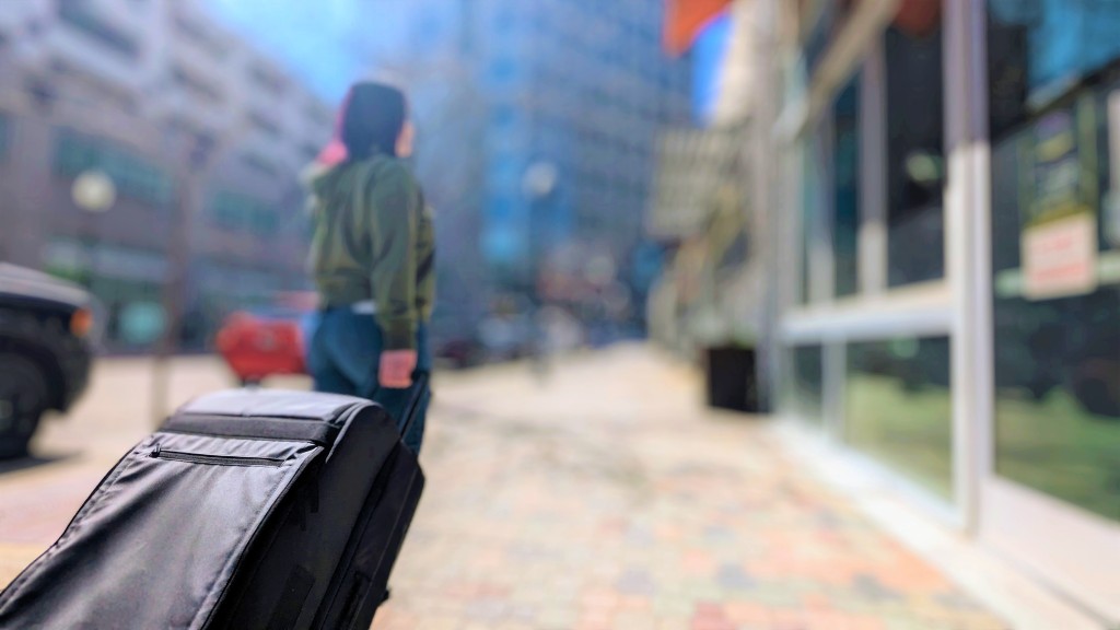 luggage - hopped out of our cab, and now hitting the city streets en route to...