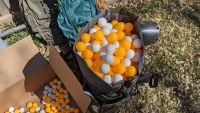 We filled every pack to the brim with ping pong balls so we could...