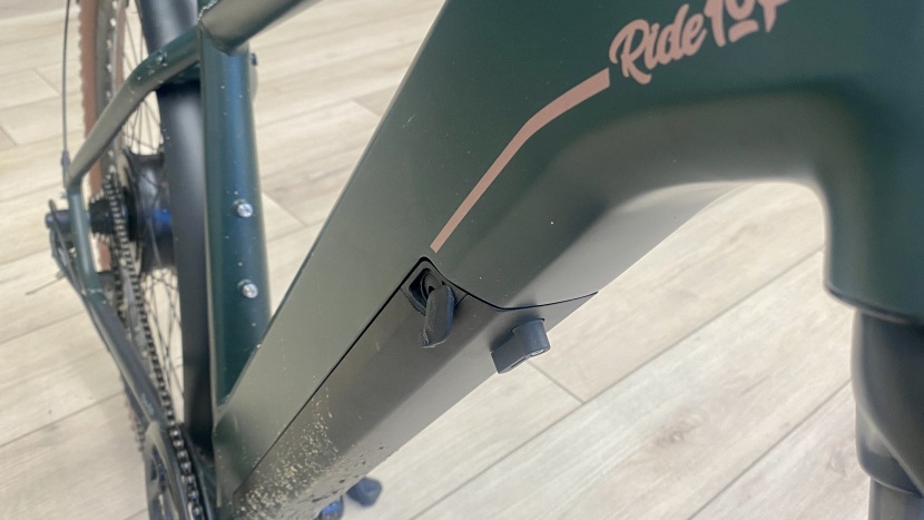 ride1up turris xr - the charging port is easily accessible and can be utilized with the...