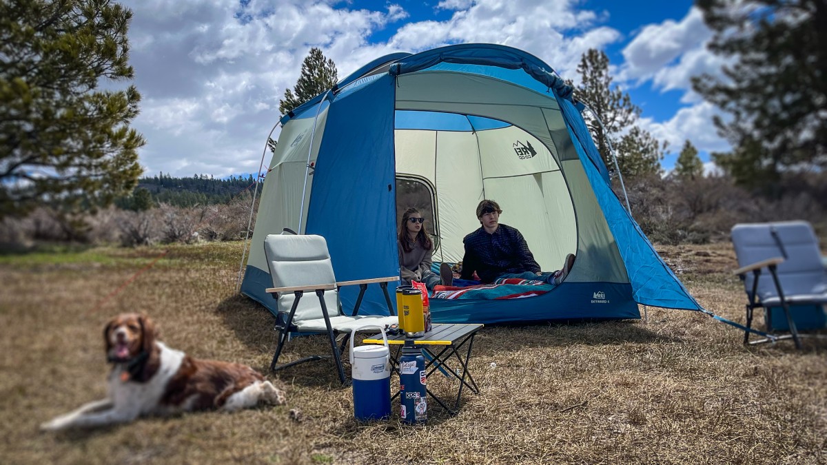 REI Co-op Skyward 4 Review (The built-in vestibule on the REI Co-op Skyward 4 adds some shade on sunny days and some covered protection when the...)