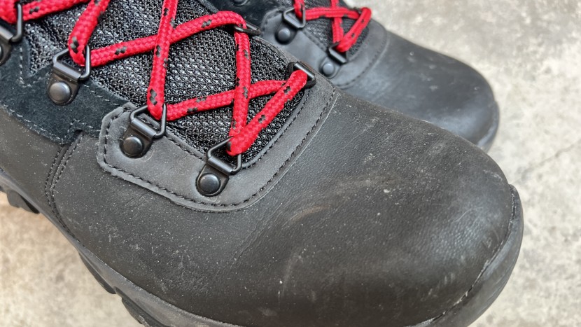 columbia newton ridge plus ii waterproof - large pieces of pu coated leather and beefed up metal eyelets are...