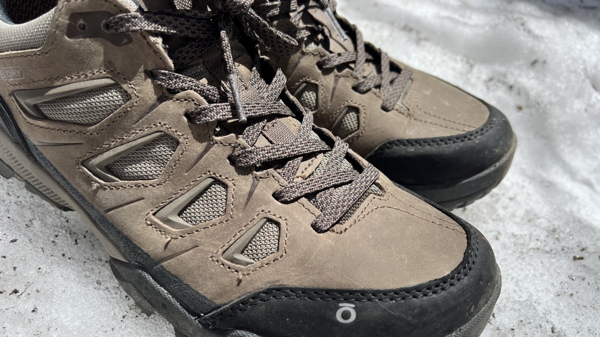 Oboz Sawtooth X Low Waterproof Review (Large panels of nubuck leather and small windows of Cordura mesh make this a durable shoe.)