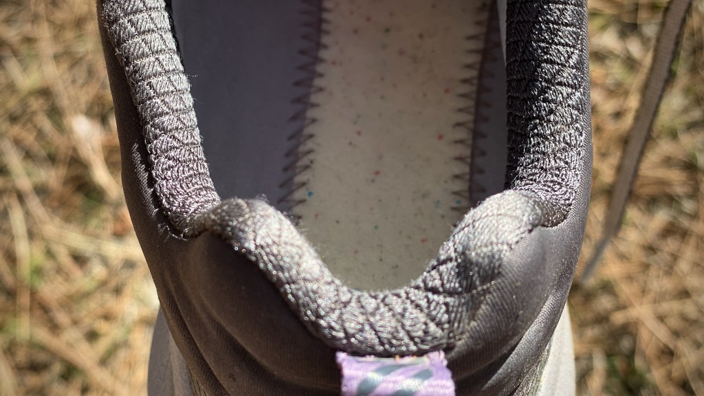 the north face vectiv fastpack futurelight for women - this photo displays the padding that surrounds the heel of the shoe...