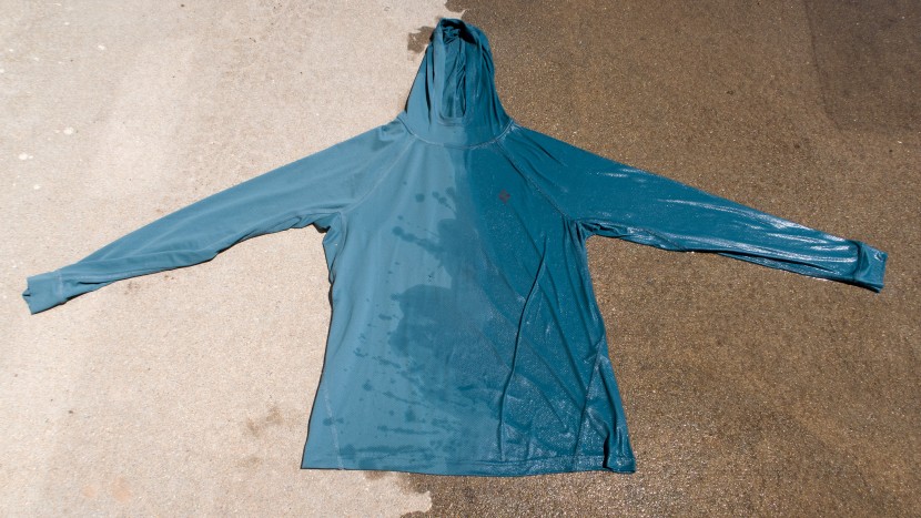 sun shirt - the hydrophobic (water resistant) quality of a particular fabric...