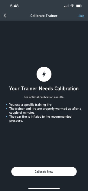 calibrating the tacx flow through the tacx app is simple, although...