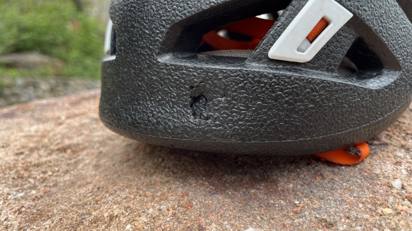 climbing helmet - we test for durability by putting each sample through a normal range...