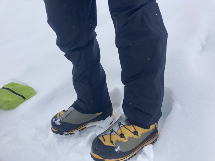 rab downpour eco pant for women - these pants were not made for mountaineering, but we had to try...