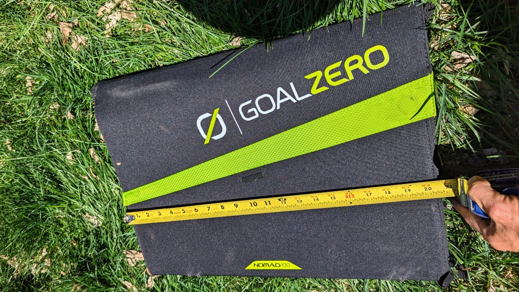 solar camping - goal zero nomad 100 folds to the smallest size of any panel we...