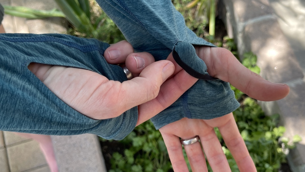 sun shirt womens - the reinforced thumbholes of the silkweight hoodie are very durable...