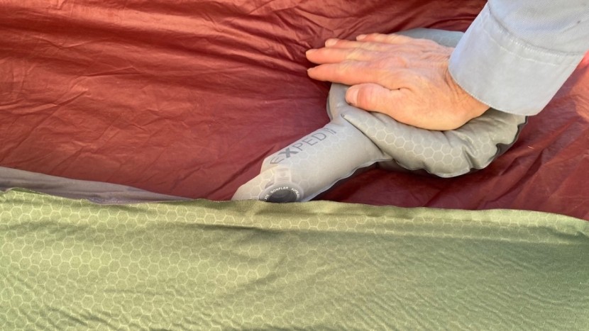 inflating the megamat with a small hand pump.