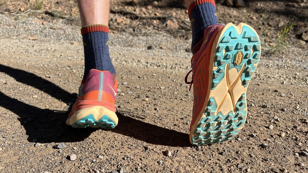 hoka tecton x 2 - hard vibram litebase makes for a durable grip on dry terrain and...
