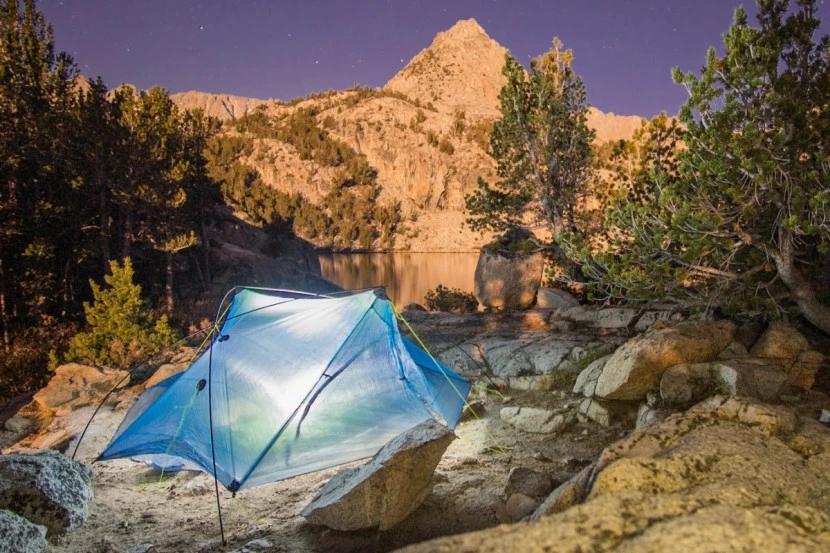 Zpacks Duplex ultralight tent at alpine lake