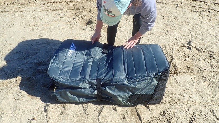 paddle board - most boards have a bag to be packed up in. however, some are smaller...