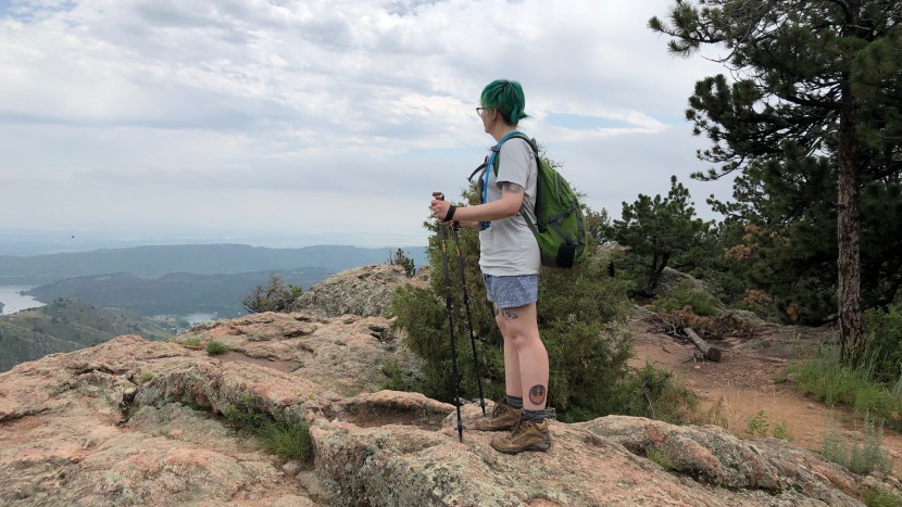 trekking poles - out for hike with the leki lhasa as.