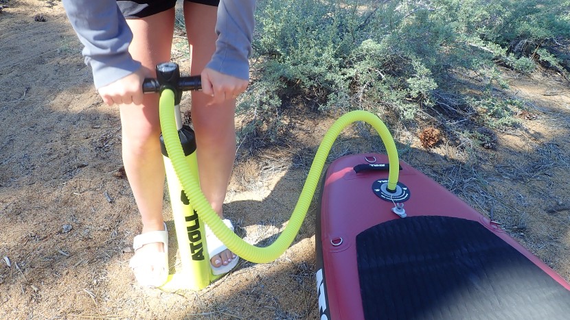 atoll 11&#039; - adjust the dual action pump to make inflating easier as the psi...