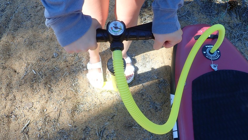 paddle board - having a psi gauge on your pump is key to reaching proper inflation...