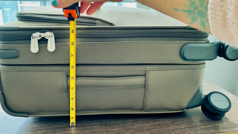 ensuring the carry on bags fit within airline requirements.