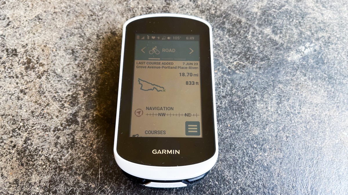 Garmin Edge Explore 2 Review (The home screen of the Edge Explore 2 is easy to navigate and lets you get to the most used features in one click)