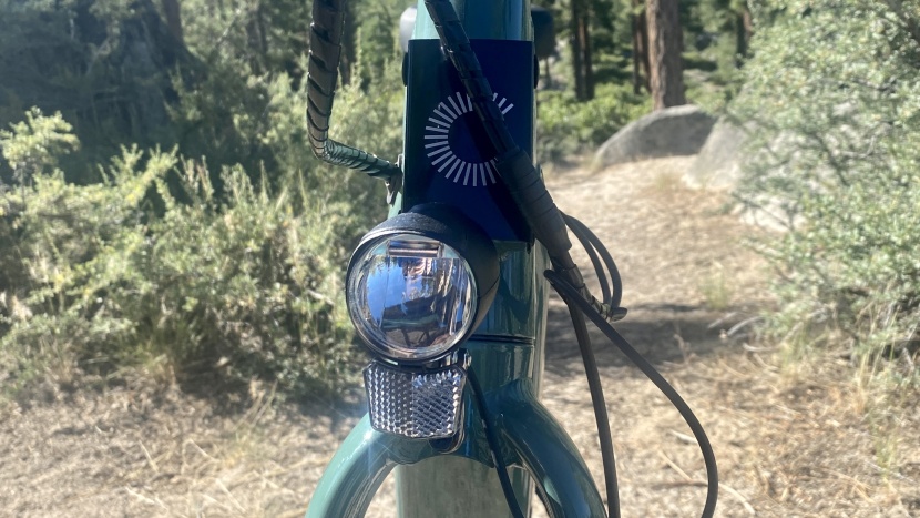 it doesn't produce much light, but it runs off of the bike battery...