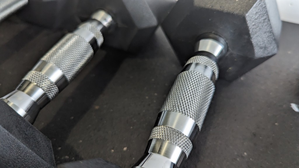dumbbells - subtle differences in knurling and handle size make a big difference...