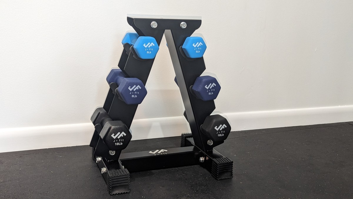 j/fit set with rack dumbbell review