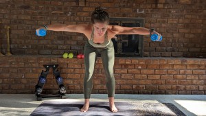 A set of dumbbells is useful for doing different types of exercises.
