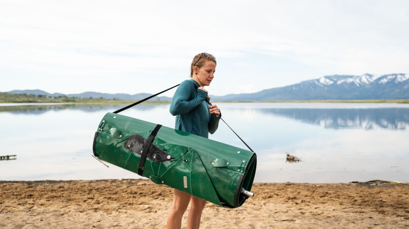 carrying the small, rolled-up tucktec.