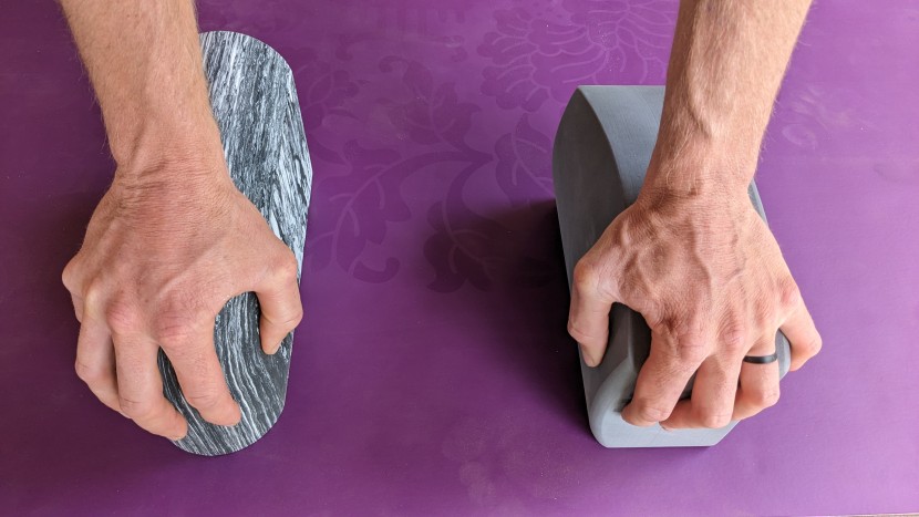 yoga blocks - the rounded edge of the lululemon is an excellent solution for pain...