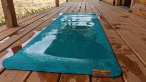 Sweat and body fluids stay on the surface of closed cell mats and...