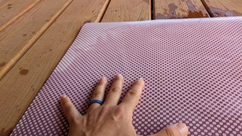 sweat absorbs into open-cell mats like lululemon's the mat.