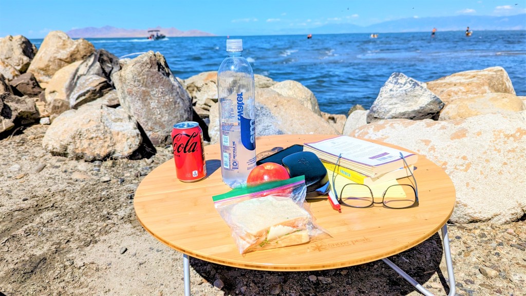 TREKOLOGY Small Folding Camping Table Portable Beach Table
