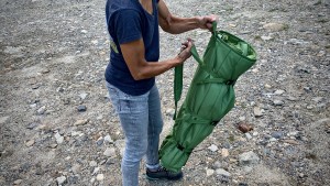 The extra loop on top of the burly carry bag helps you shoulder the...