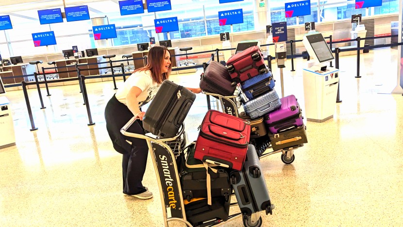 barely making our way through salt lake city international airport...