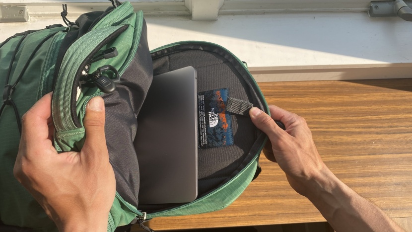 the north face borealis - the single open laptop compartment has suspension at the bottom but...