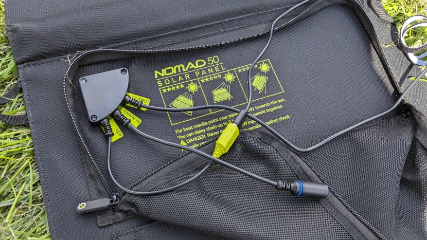 solar power bank - the goal zero nomad 50 usb and dc outputs and is chainable with...